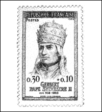 Franz&ouml;sische Briefmarke zu Ehren Gerbert von Aurillacs