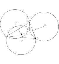 Konstruktion des H&ouml;henschnittpunktes durch Spiegelung des Umkreises
